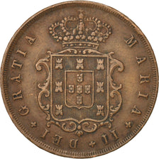 PORTUGAL, 10 Reis, 1847, KM #481, EF(40-45), Copper, 12.55