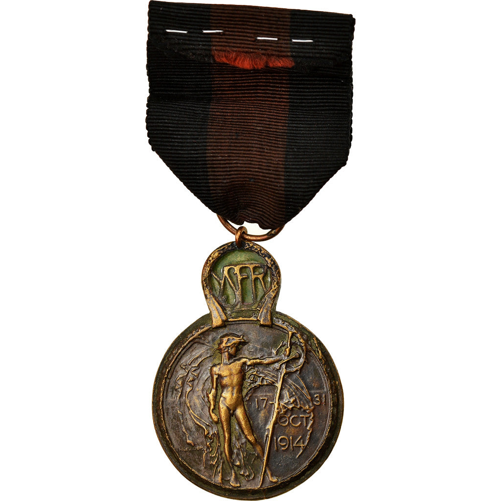Belgium, Bataille de l'Yser, Medal, 1914, Excellent Quality, Vloors, Bronze, 37