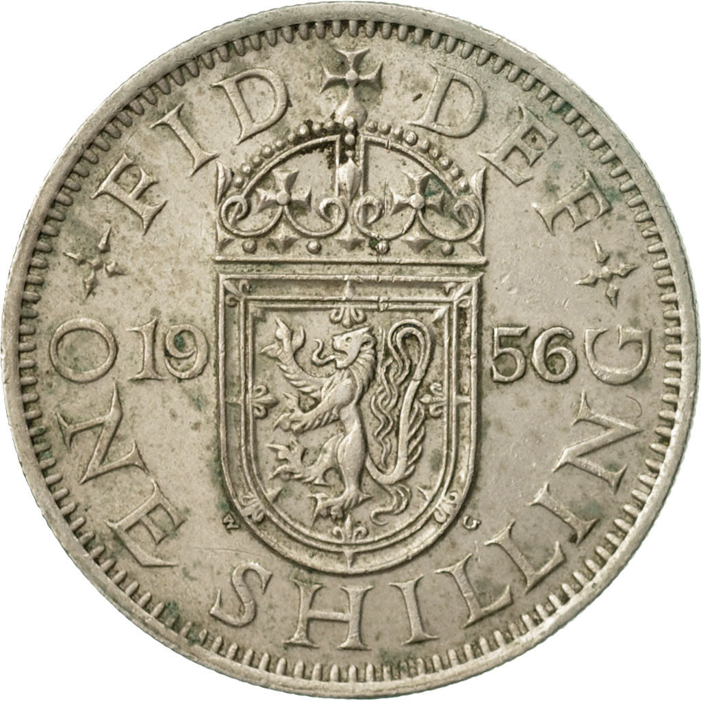 Coin, Great Britain, Elizabeth II, Shilling, 1956, EF(40-45), Copper-nickel
