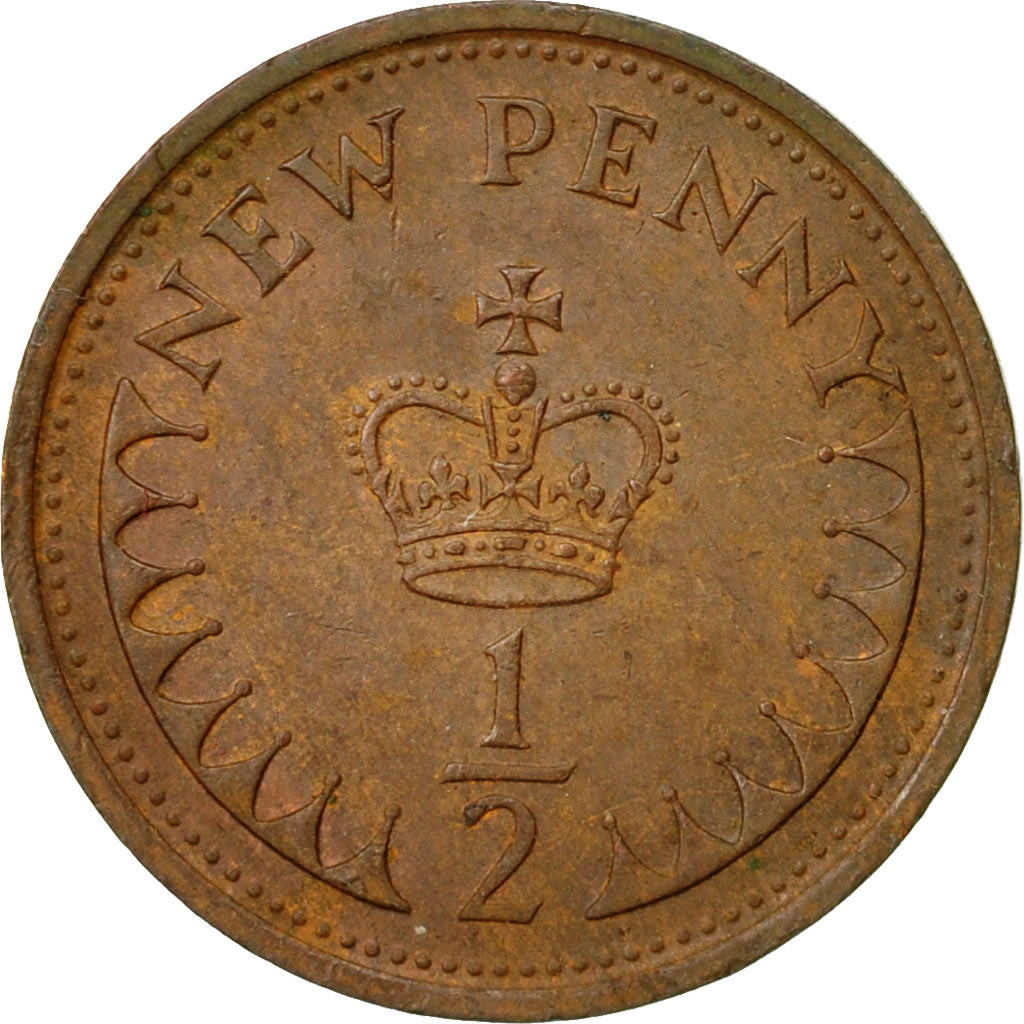 Moneta, Wielka Brytania, Elizabeth II, 1/2 New Penny, 1977, EF(40-45), Bronze