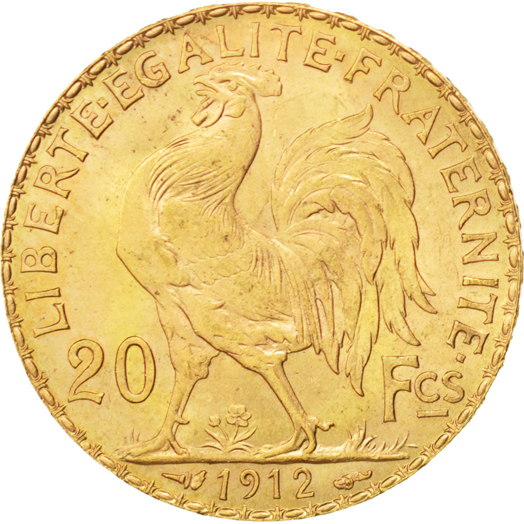 FRANCE, Marianne, 20 Francs, 1912, KM #857, MS(63), Gold, Gadoury #1064a, 6.46