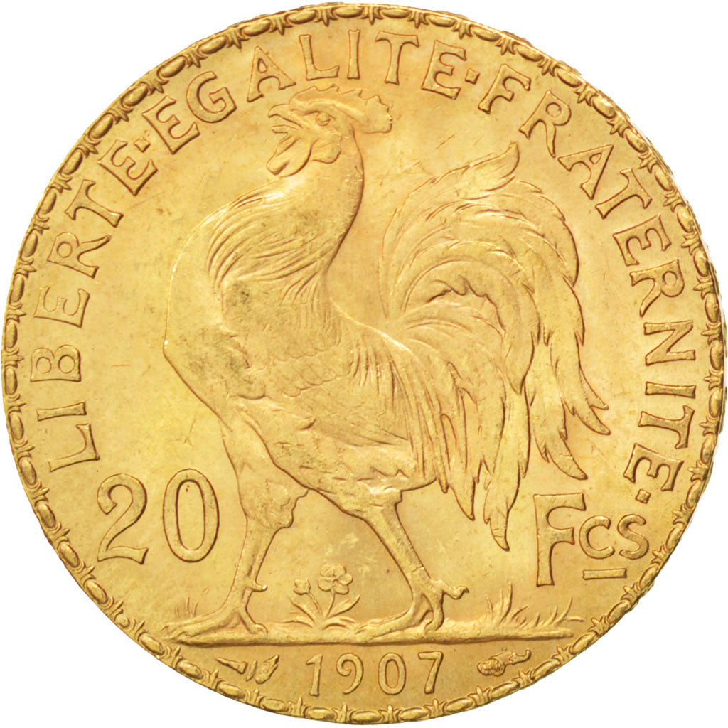 FRANCE, Marianne, 20 Francs, 1907, KM #857, MS(60-62), Gold, Gadoury #1064a,...