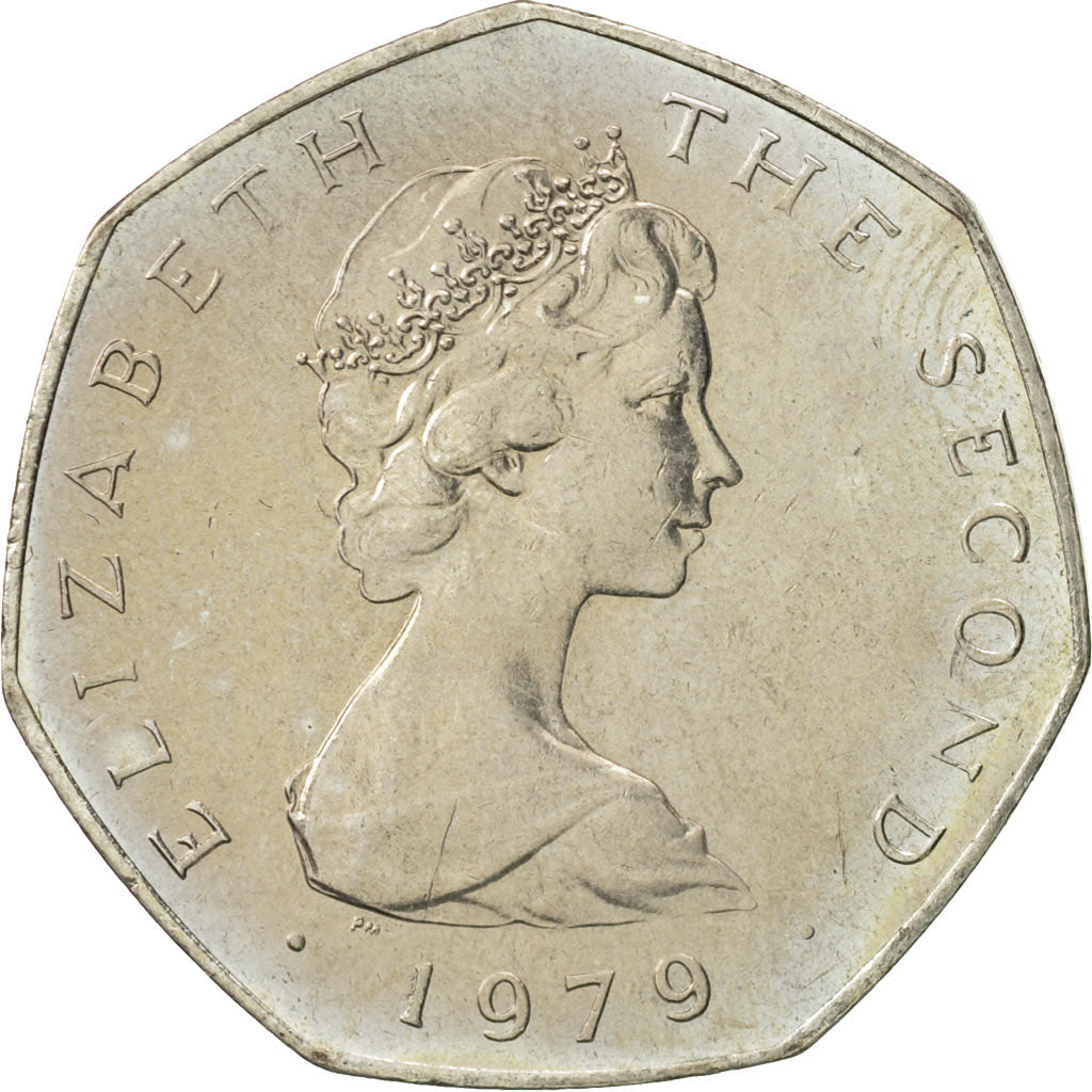 Münze, Isle of Man, Elizabeth II, 50 Pence, 1979, UNZ, Copper-nickel, KM:51.1