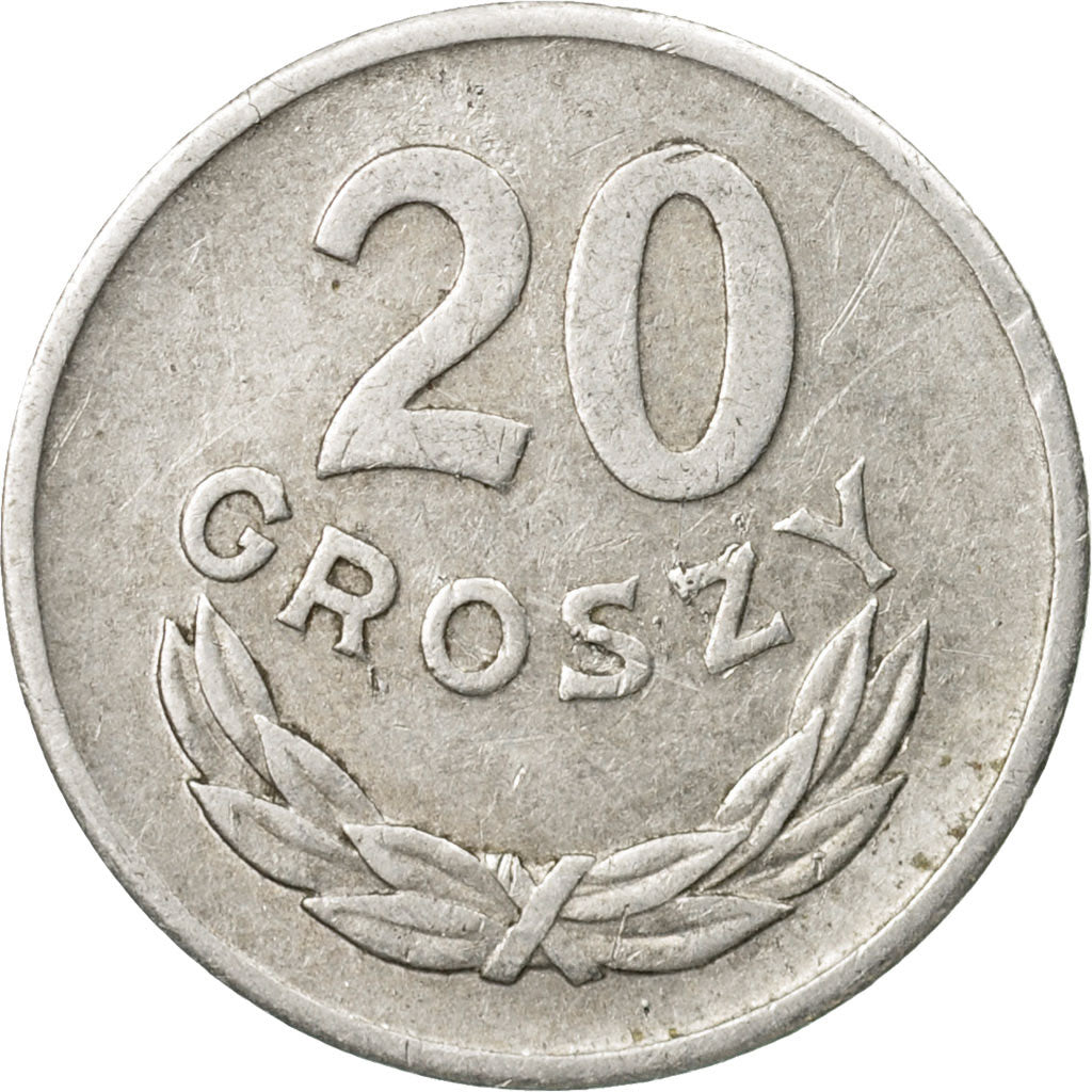 Coin, Poland, 20 Groszy, 1961, Warsaw, EF(40-45), Aluminum, KM:A47