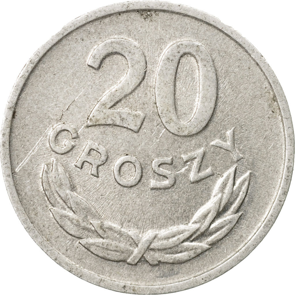 Coin, Poland, 20 Groszy, 1962, Warsaw, EF(40-45), Aluminum, KM:A47