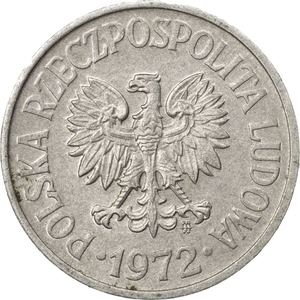 Coin, Poland, 20 Groszy, 1972, Warsaw, EF(40-45), Aluminum, KM:A47