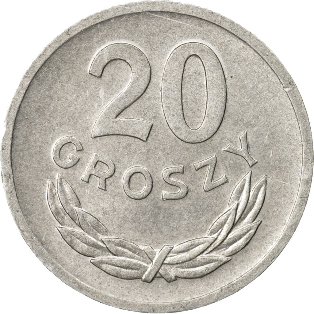 Coin, Poland, 20 Groszy, 1972, Warsaw, EF(40-45), Aluminum, KM:A47