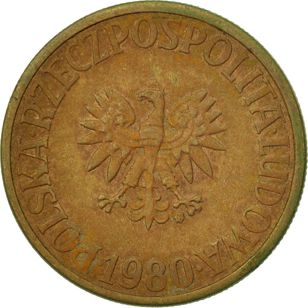 Munten, Polen, 5 Zlotych, 1980, Warsaw, ZF, Tin, KM:81.1