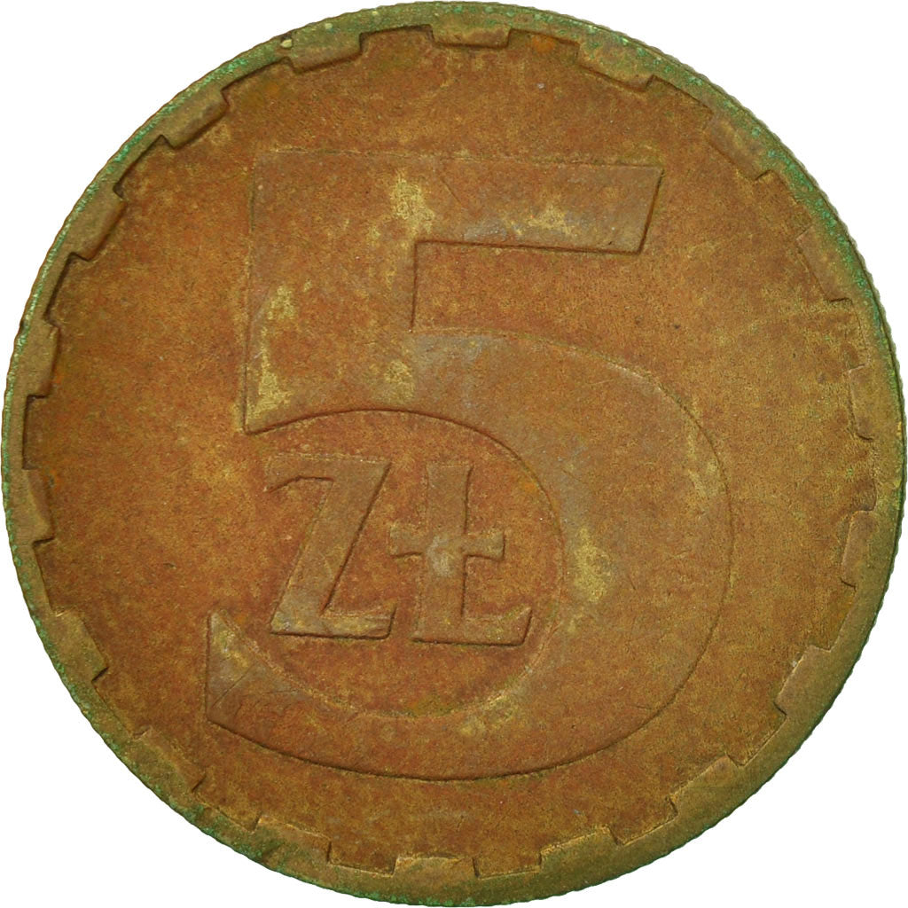 Munten, Polen, 5 Zlotych, 1980, Warsaw, ZF, Tin, KM:81.1