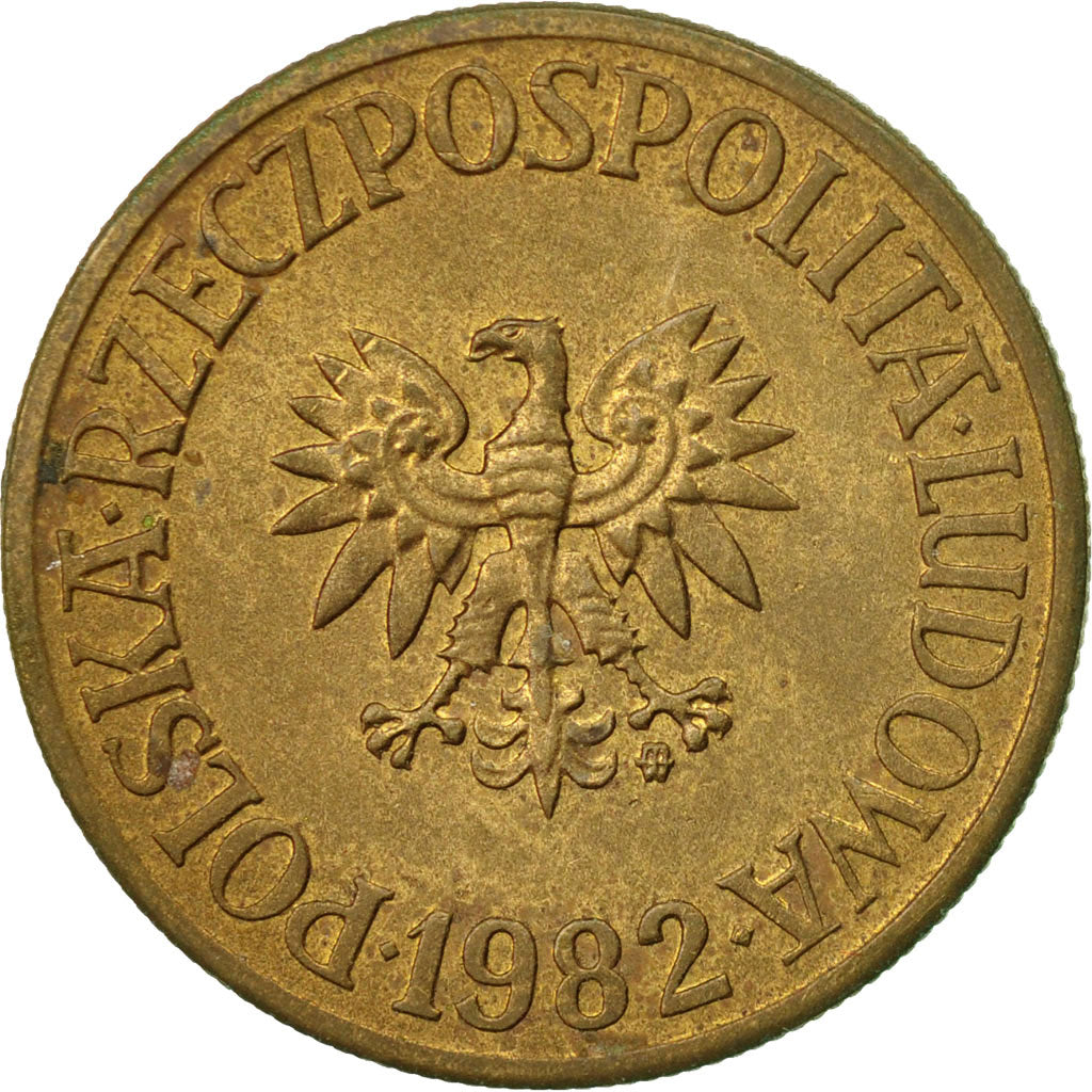 Moneda, Polonia, 5 Zlotych, 1982, Warsaw, MBC, Latón, KM:81.1