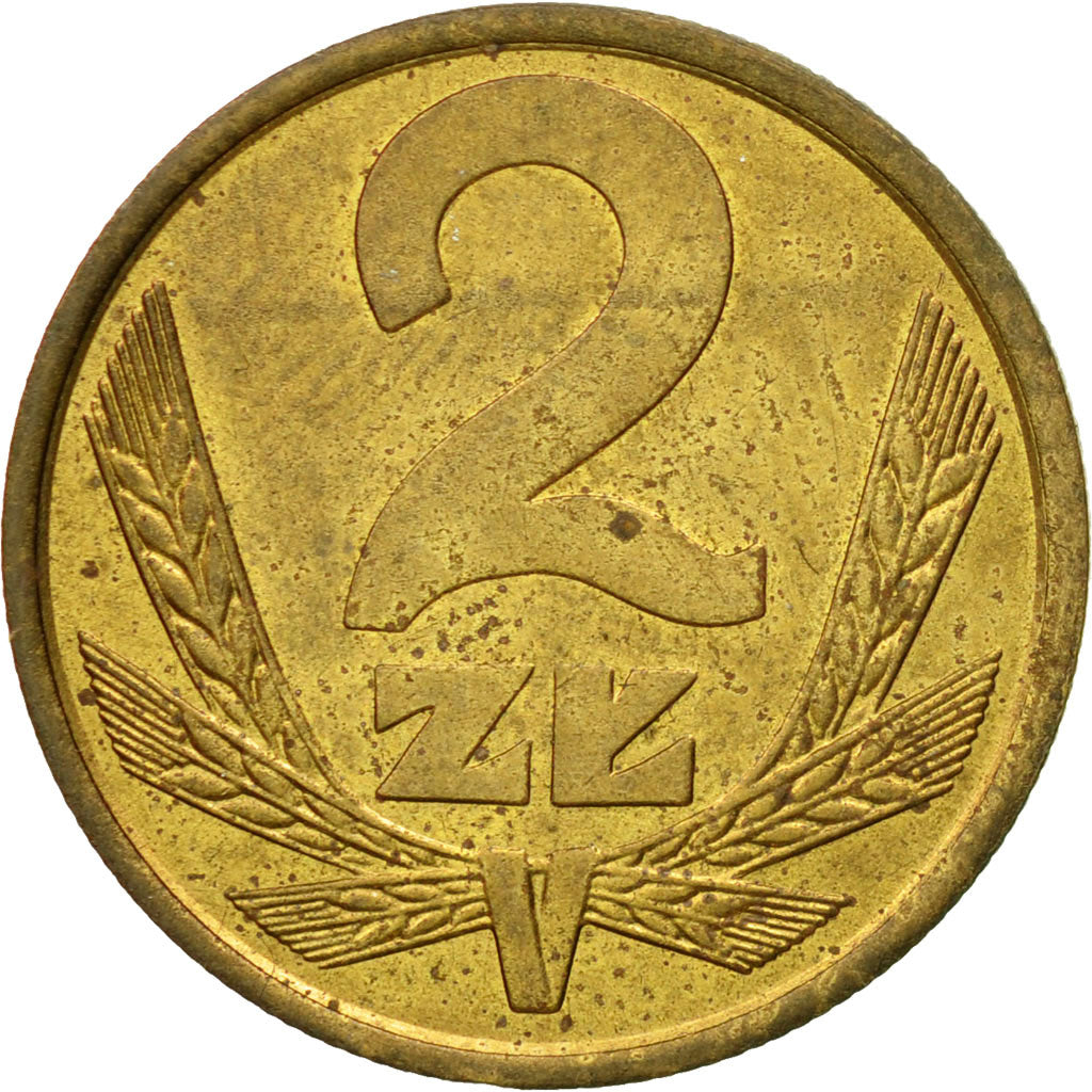 Coin, Poland, 2 Zlote, 1982, Warsaw, EF(40-45), Brass, KM:80.1