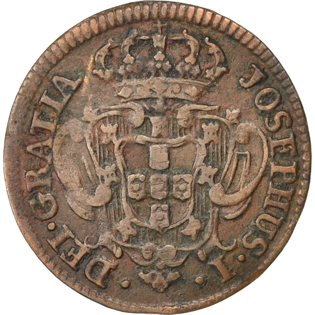 PORTUGAL, 3 Reis, III, 1764, KM #241.1, EF(40-45), Copper, 3.31