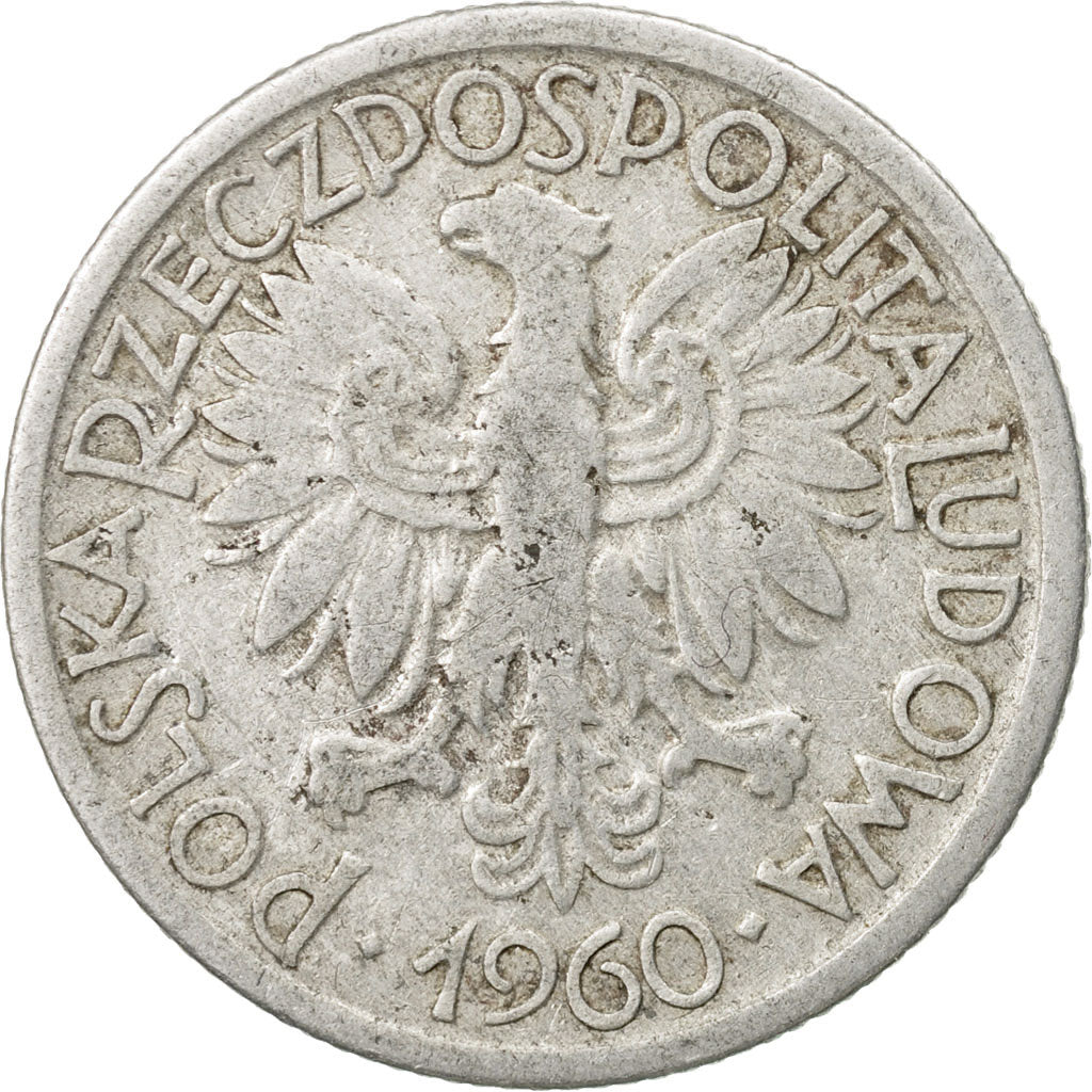 Moneta, Polonia, 2 Zlote, 1960, Warsaw, BB, Alluminio, KM:46