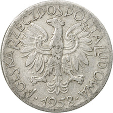 Coin, Poland, 5 Zlotych, 1958, Warsaw, VF(30-35), Aluminum, KM:47