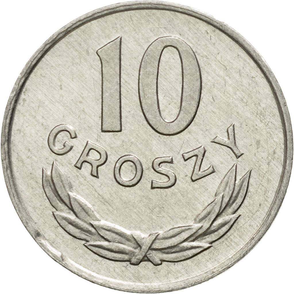 Coin, Poland, 10 Groszy, 1977, Warsaw, EF(40-45), Aluminum, KM:AA47