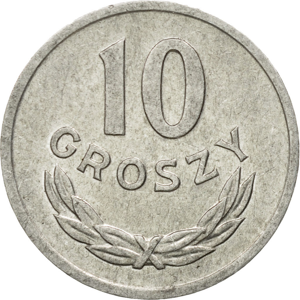 Coin, Poland, 10 Groszy, 1968, Warsaw, EF(40-45), Aluminum, KM:AA47