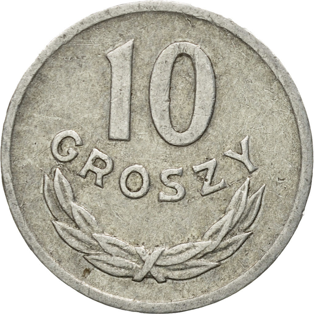 Coin, Poland, 10 Groszy, 1963, Warsaw, EF(40-45), Aluminum, KM:AA47
