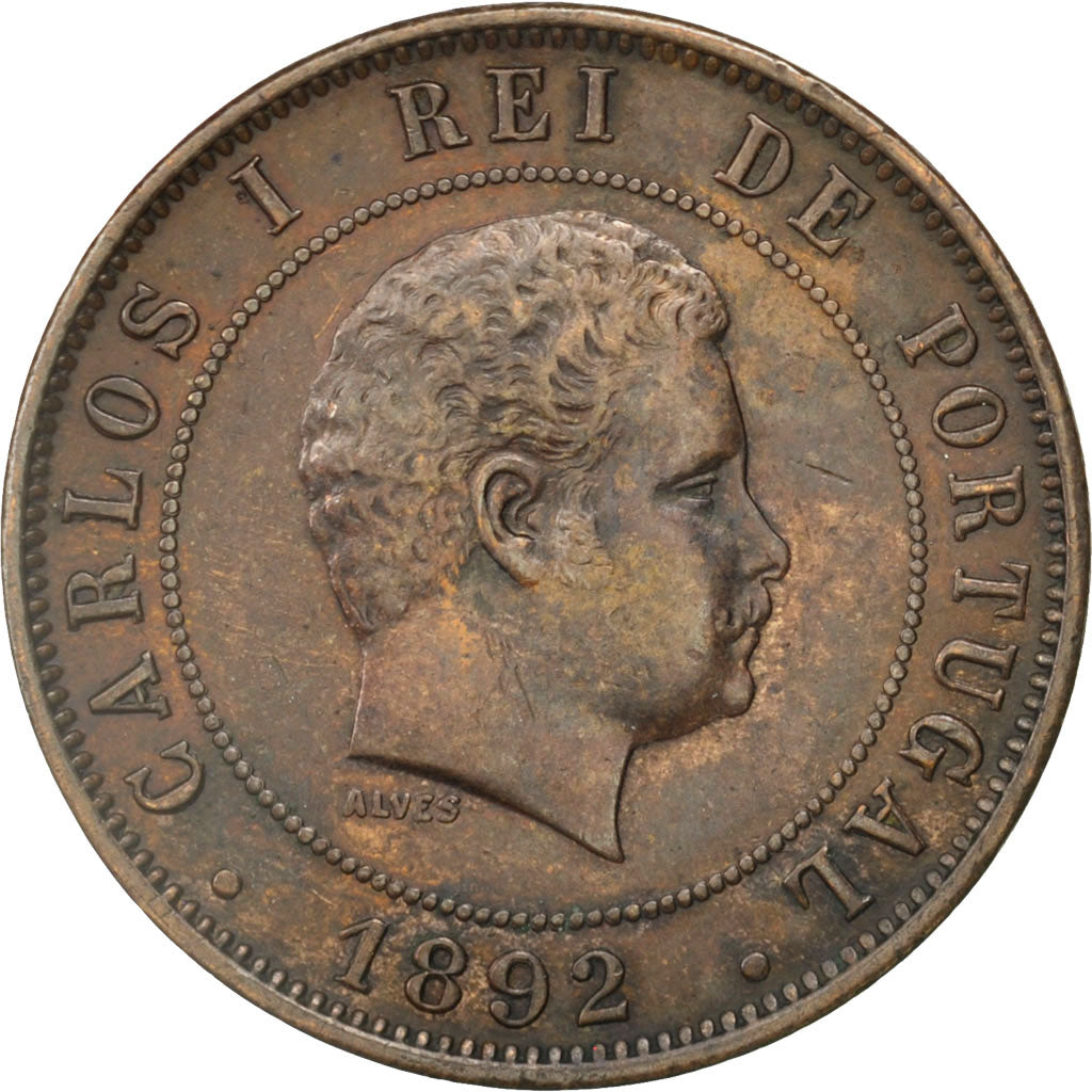 Monnaie, Portugal, Carlos I, 20 Reis, 1892, TTB+, Bronze, KM:533