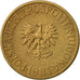 Coin, Poland, 5 Zlotych, 1981, Warsaw, EF(40-45), Brass, KM:81.1