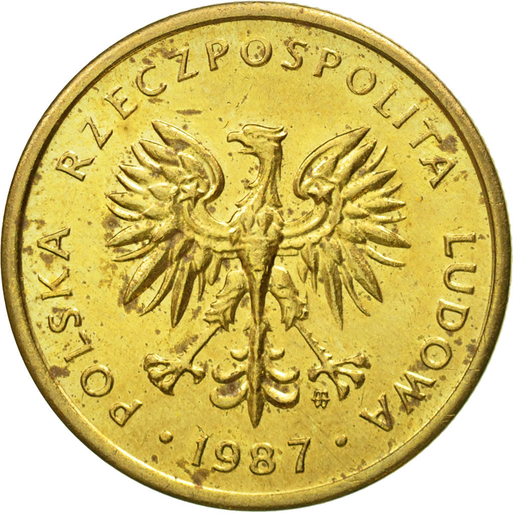 Coin, Poland, 2 Zlote, 1987, Warsaw, EF(40-45), Brass, KM:80.2