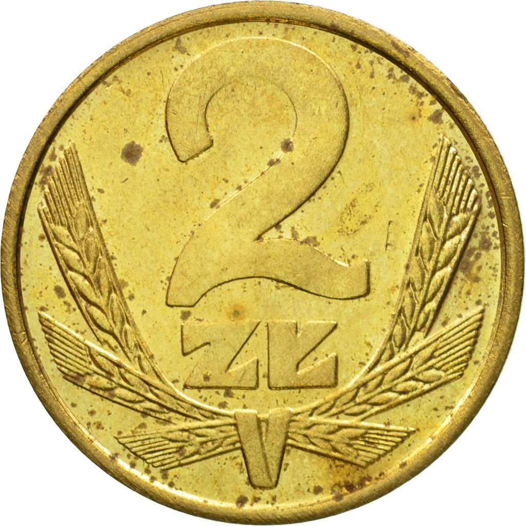 Coin, Poland, 2 Zlote, 1987, Warsaw, EF(40-45), Brass, KM:80.2