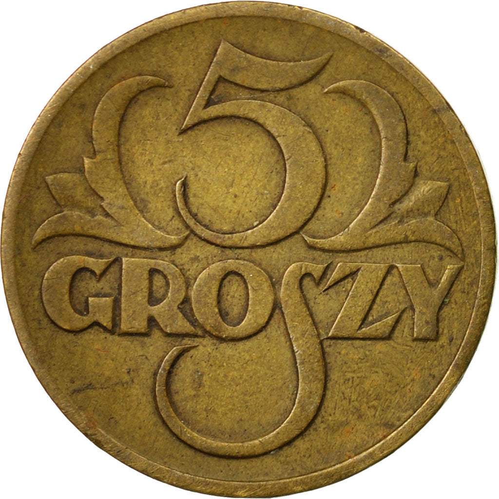 Coin, Poland, 5 Groszy, 1923, Warsaw, EF(40-45), Brass, KM:10