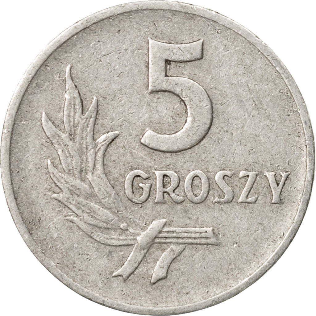 Coin, Poland, 5 Groszy, 1959, Warsaw, EF(40-45), Aluminum, KM:A46