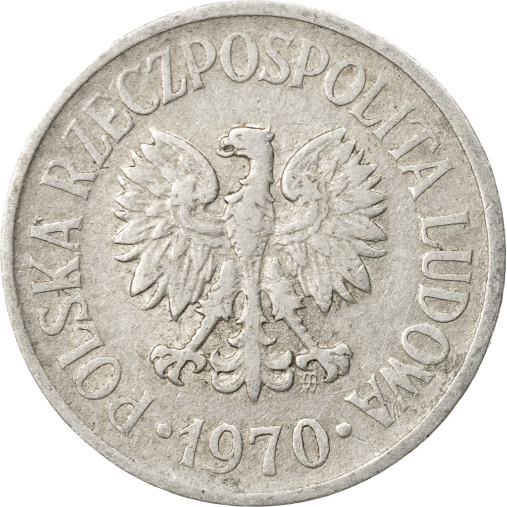 Coin, Poland, 20 Groszy, 1970, Warsaw, EF(40-45), Aluminum, KM:A47