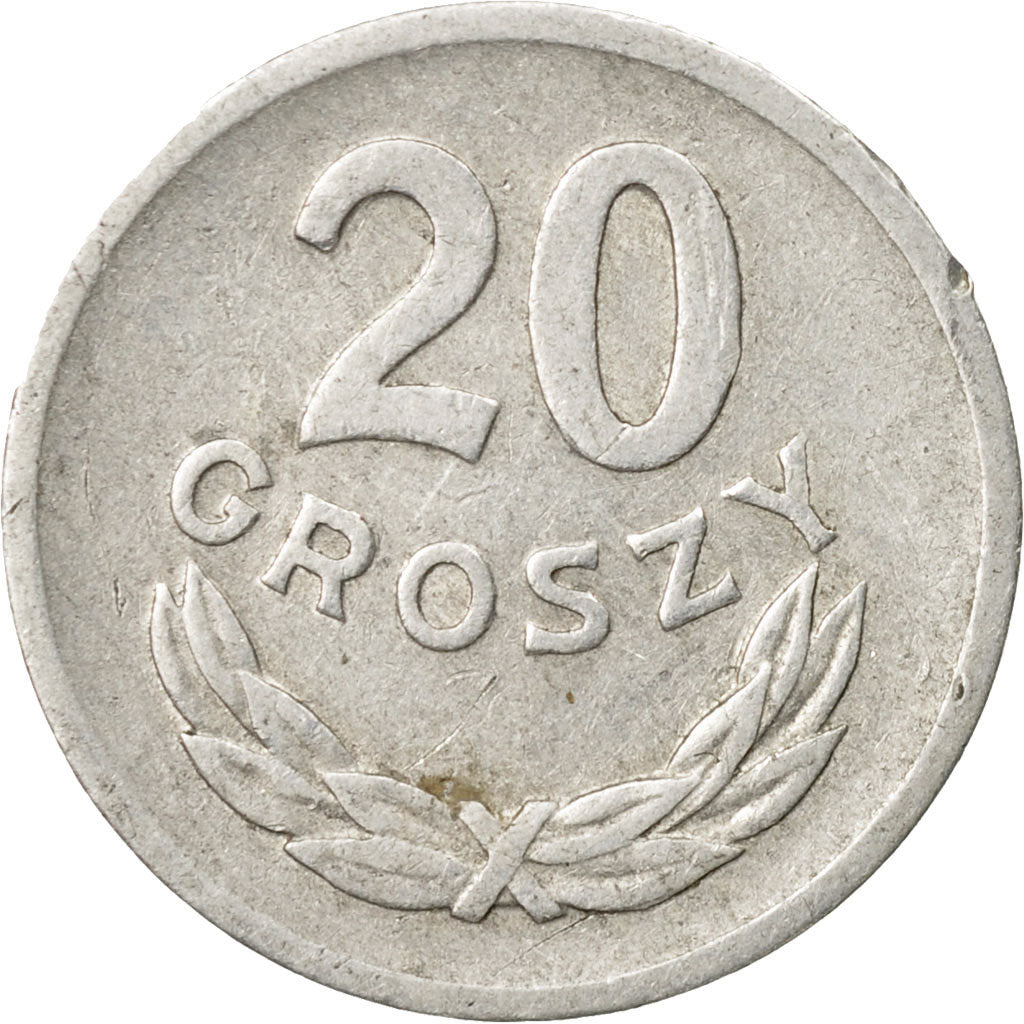 Coin, Poland, 20 Groszy, 1970, Warsaw, EF(40-45), Aluminum, KM:A47
