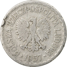 Coin, Poland, Zloty, 1957, Warsaw, VF(20-25), Aluminum, KM:49.1