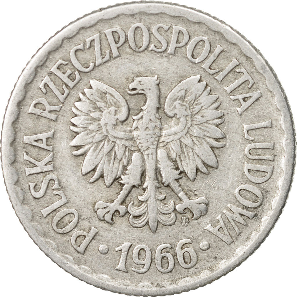 Coin, Poland, Zloty, 1966, Warsaw, EF(40-45), Aluminum, KM:49.1