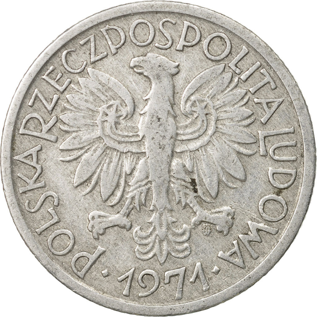 Coin, Poland, 2 Zlote, 1971, Warsaw, EF(40-45), Aluminum, KM:46