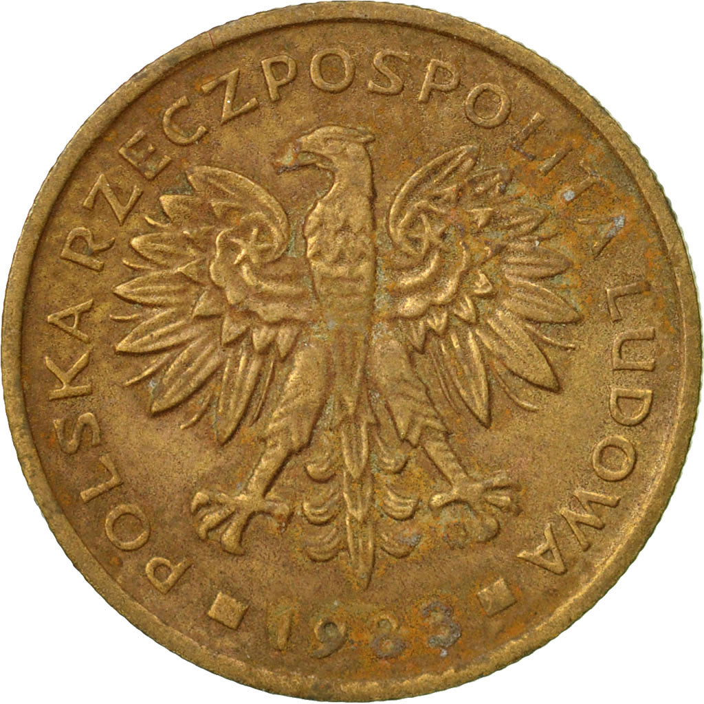 Moneta, Polska, 2 Zlote, 1983, Warsaw, EF(40-45), Mosiądz, KM:80.1