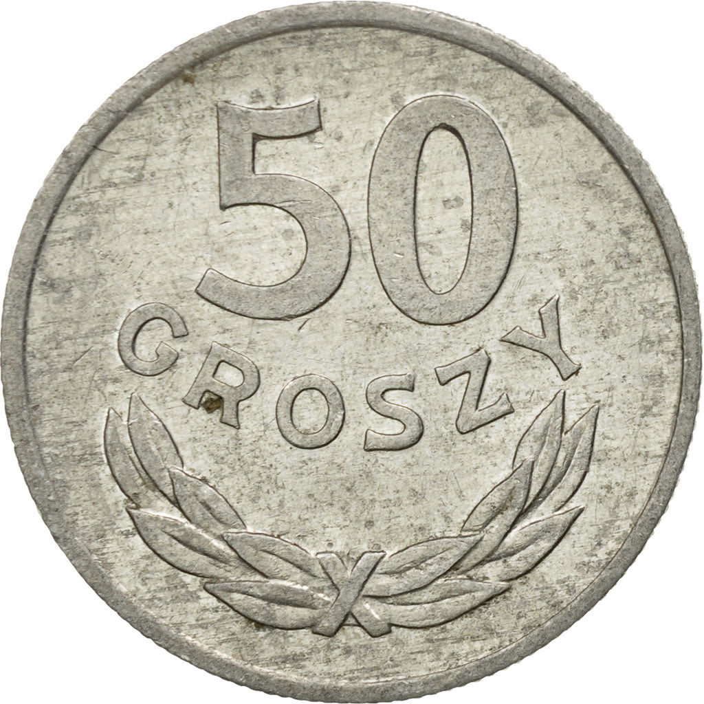 Coin, Poland, 50 Groszy, 1977, Warsaw, EF(40-45), Aluminum, KM:48.1