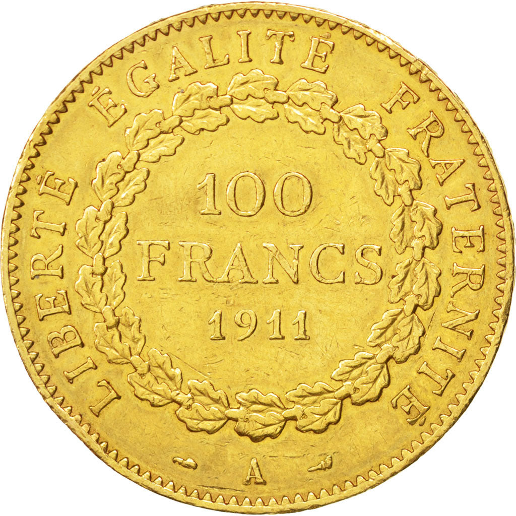 FRANCE, 100 Francs, 1911, Paris, KM #858, EF(40-45), Gold, Gadoury #1137a, 32.15