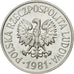 Moneta, Polska, 20 Groszy, 1981, Warsaw, AU(50-53), Aluminium, KM:A47