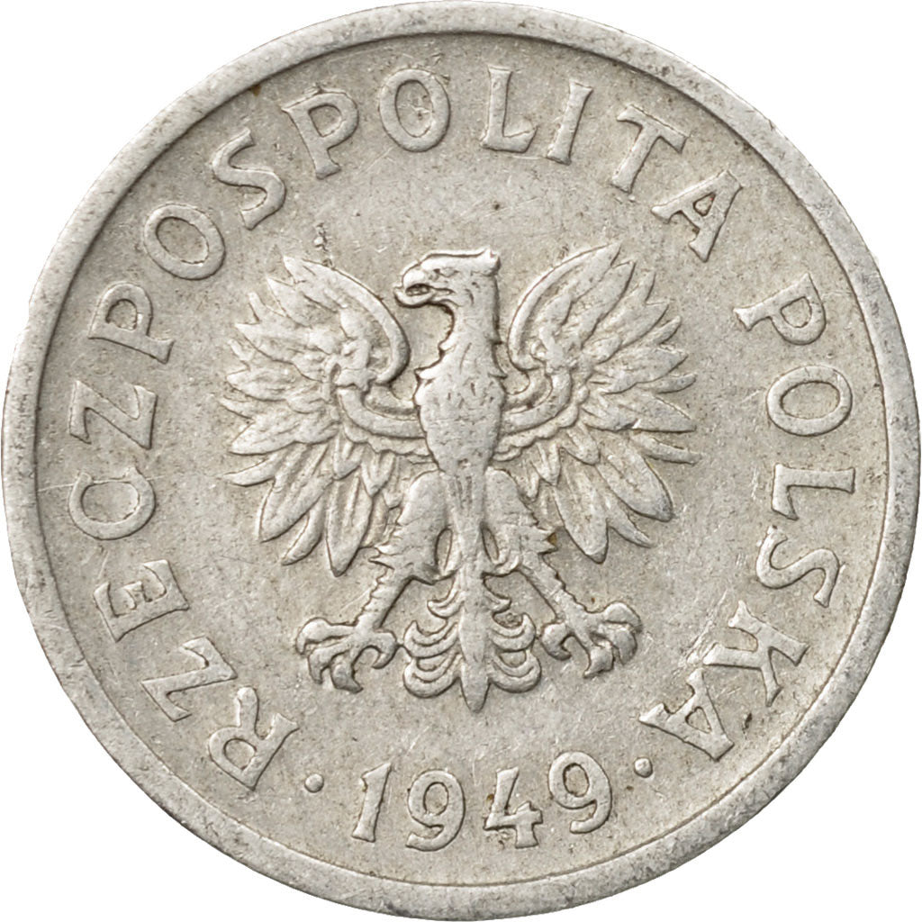 Coin, Poland, 10 Groszy, 1949, Warsaw, EF(40-45), Aluminum, KM:42a