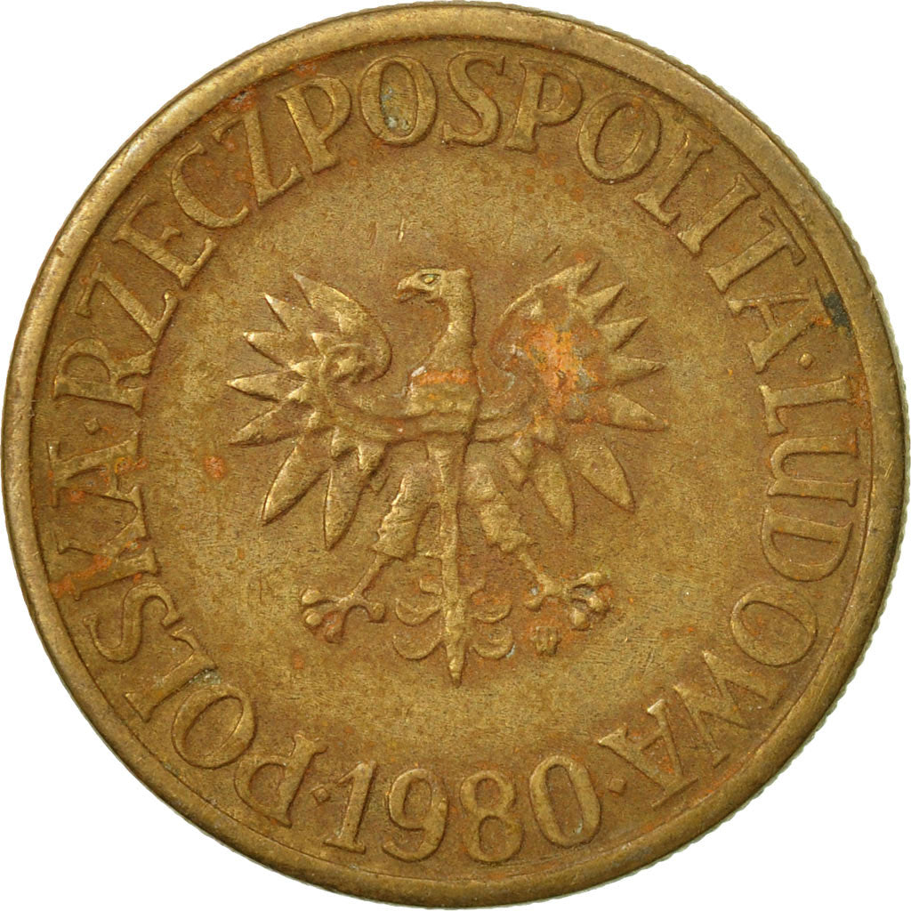 Moneta, Polonia, 5 Zlotych, 1980, Warsaw, BB, Ottone, KM:81.1