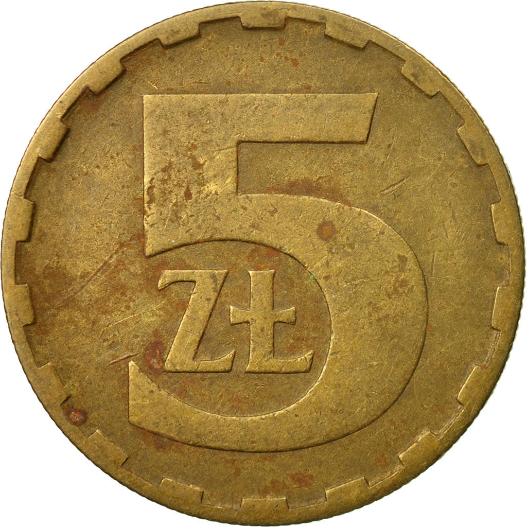 Coin, Poland, 5 Zlotych, 1979, Warsaw, EF(40-45), Brass, KM:81.1