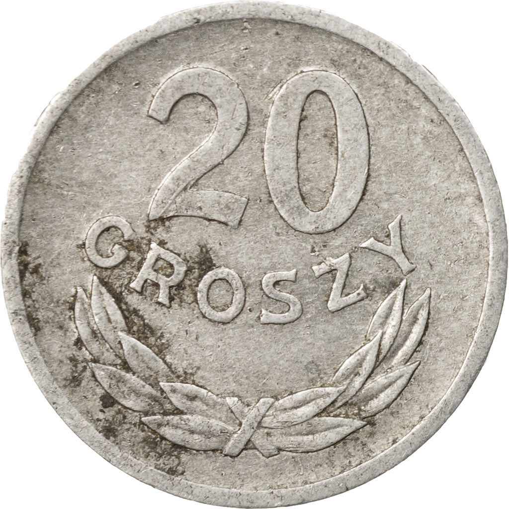Coin, Poland, 20 Groszy, 1969, Warsaw, EF(40-45), Aluminum, KM:A47