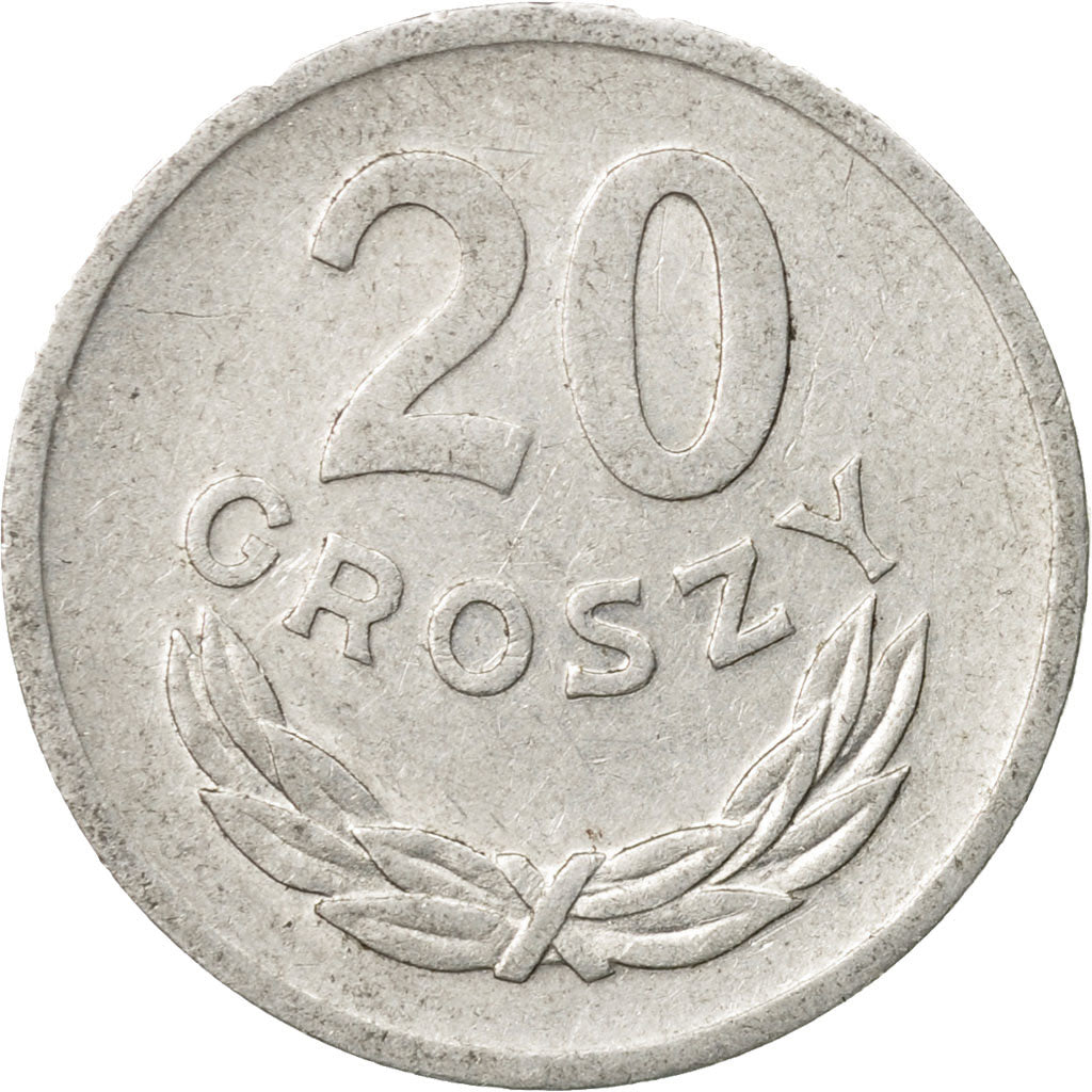 Coin, Poland, 20 Groszy, 1971, Warsaw, EF(40-45), Aluminum, KM:A47
