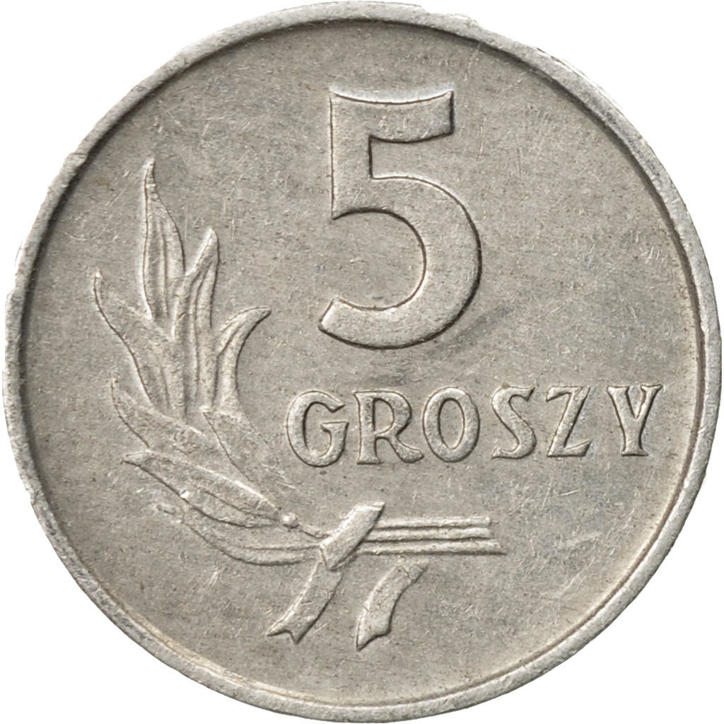 Coin, Poland, 5 Groszy, 1970, Warsaw, EF(40-45), Aluminum, KM:A46