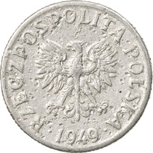 Coin, Poland, 2 Grosze, 1949, Warsaw, EF(40-45), Aluminum, KM:40