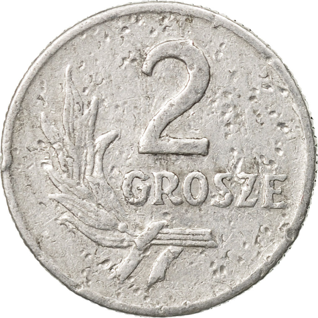 Coin, Poland, 2 Grosze, 1949, Warsaw, EF(40-45), Aluminum, KM:40
