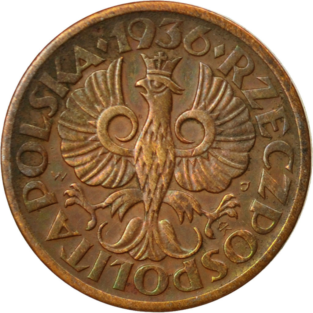 Coin, Poland, Grosz, 1936, Warsaw, EF(40-45), Bronze, KM:8a