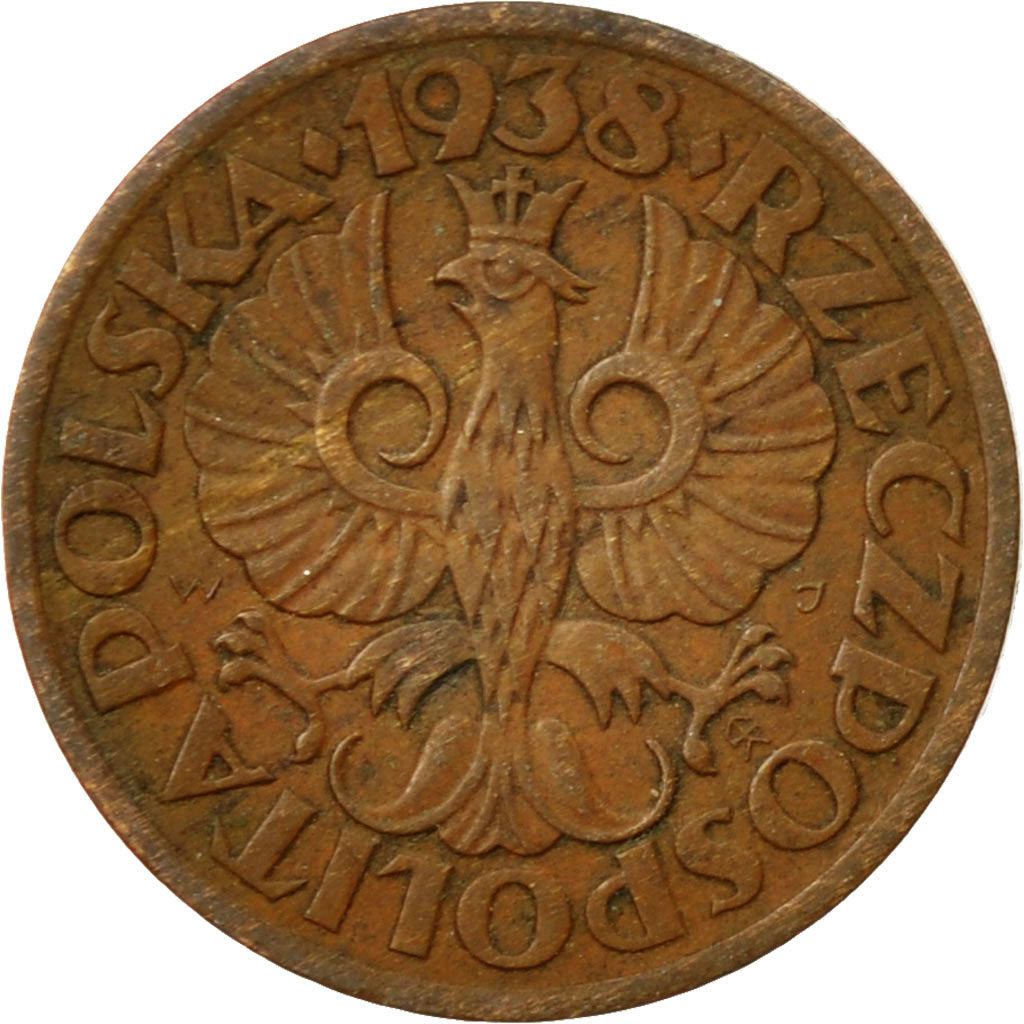Coin, Poland, Grosz, 1938, Warsaw, EF(40-45), Bronze, KM:8a
