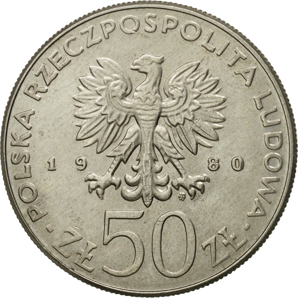 Munten, Polen, 50 Zlotych, 1980, Warsaw, ZF, Copper-nickel, KM:117