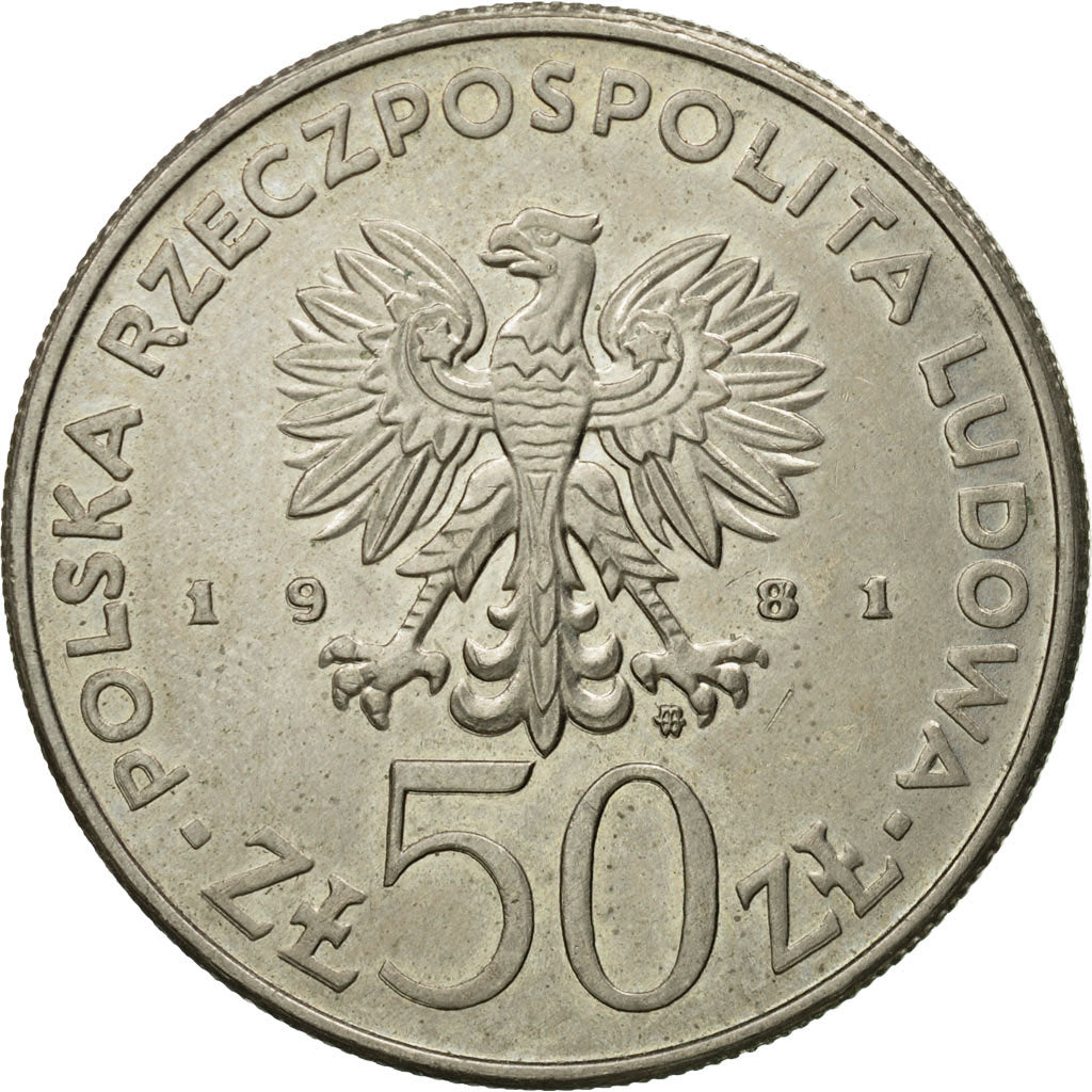 Coin, Poland, 50 Zlotych, 1981, Warsaw, EF(40-45), Copper-nickel, KM:127