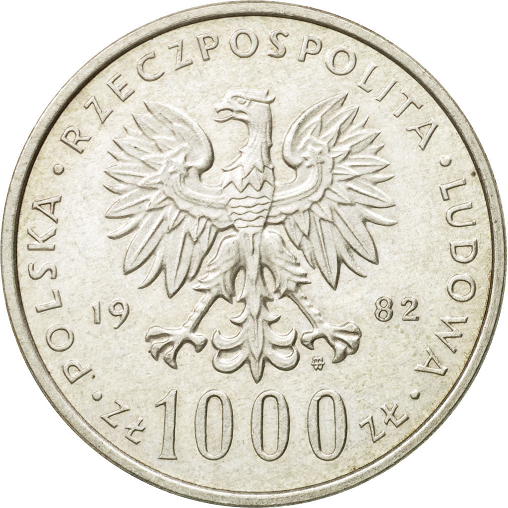 Coin, Poland, 1000 Zlotych, 1982, Warsaw, EF(40-45), Silver, KM:144