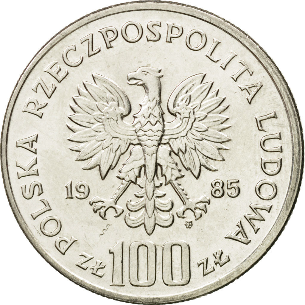 Coin, Poland, 100 Zlotych, 1985, Warsaw, EF(40-45), Nickel plated steel, KM:157